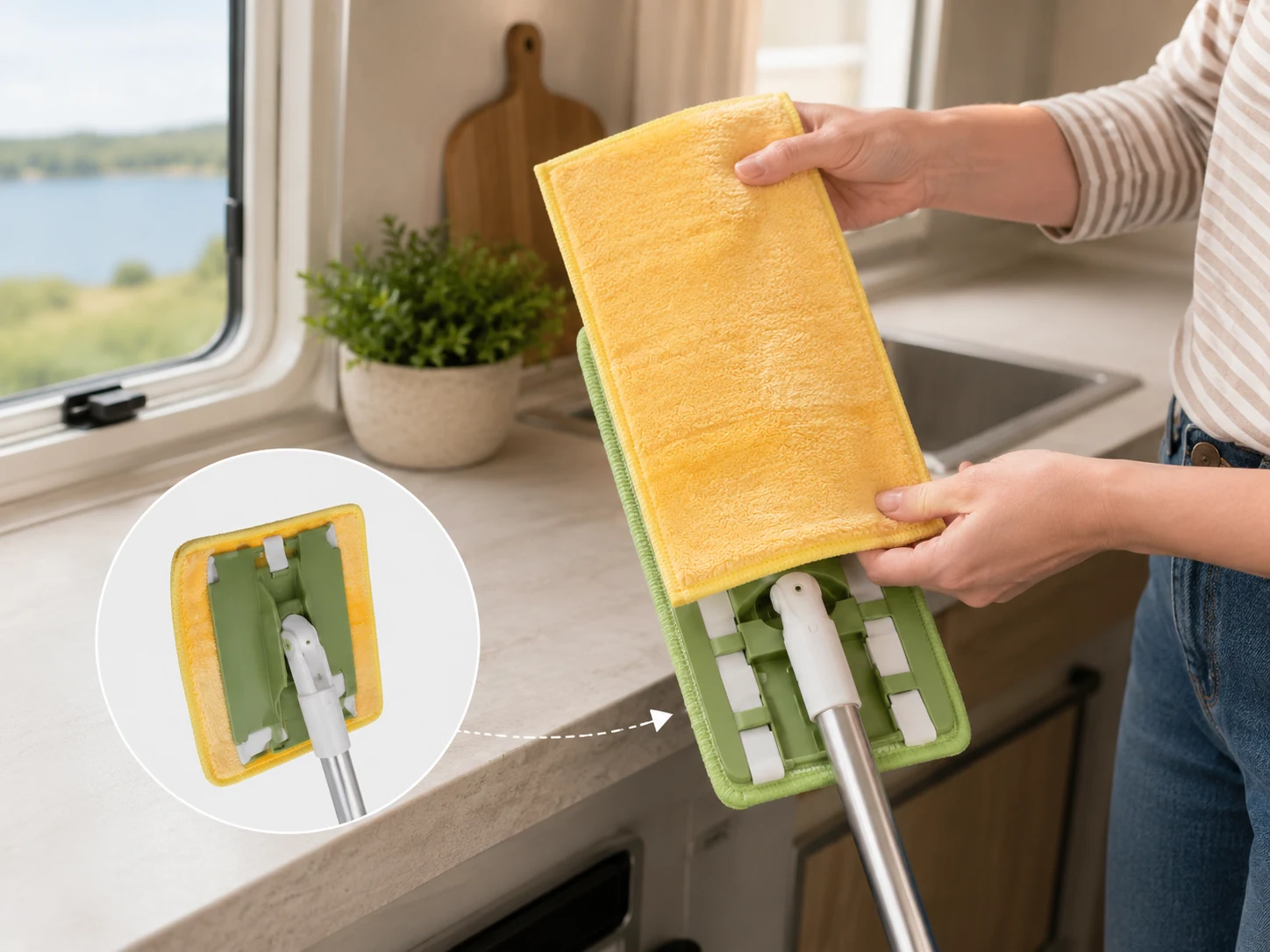Industrial viscose wiping cloth shown for commercial grease and floor cleaning.
